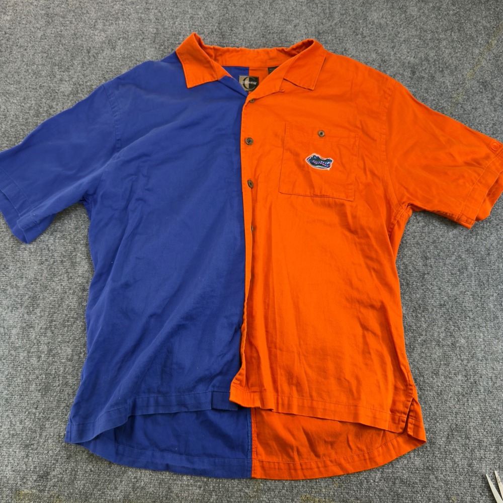 Vintage Chiliwear Florida Gators Split Button Down Shirt Blue Orange Size L